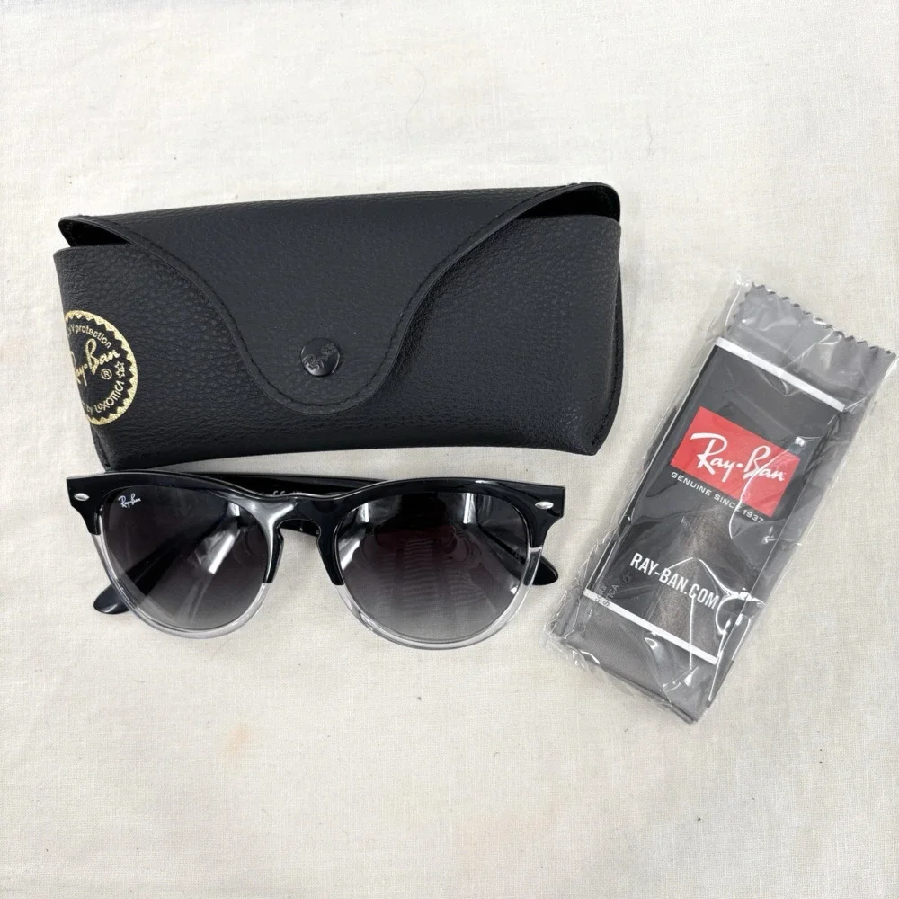 Ray-Ban RB4471 Iris Sunglasses Black Clear Gradient 54mm Made Italy w Case